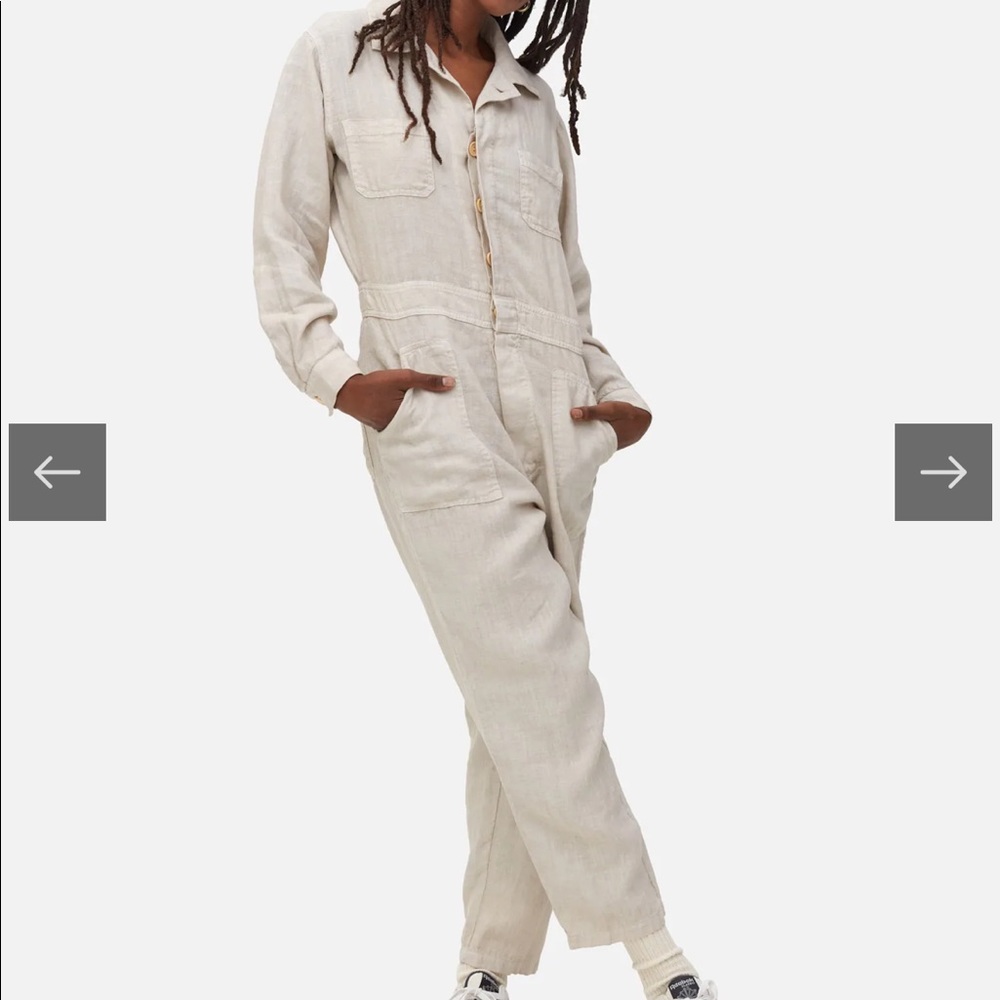 Linen Long Sleeve Jumpsuit